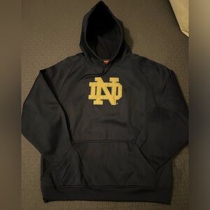 Notre Dame Navy Blue Hoodie with Gold Logo. XL